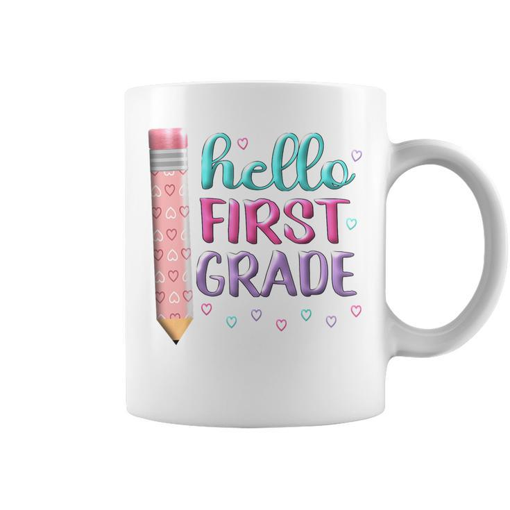 Hello First Grade First Day Of 1St Grade Here I Come Girl  Coffee Mug