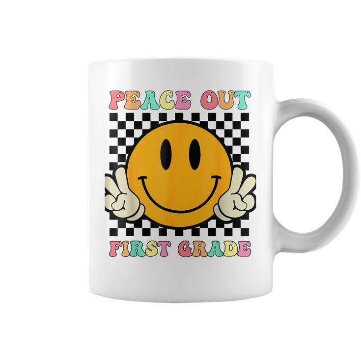 Hippie Smile Face Peace Out First 1St Grade Class Of 2023  Coffee Mug