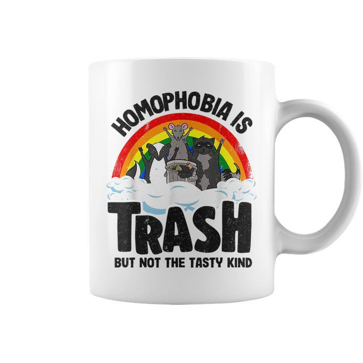 Homophobia Is Trash Gay Pride Raccoon Opossum Ally Lgbt  Coffee Mug
