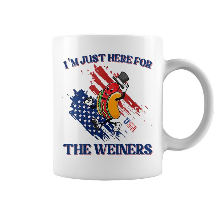 Hot Dog Im Just Here For The Wieners Funny 4Th Of July Gift For Womens Coffee Mug