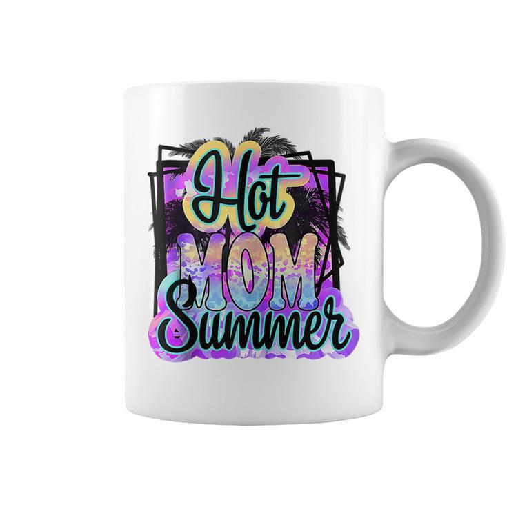 Hot Mom Love Summer Funny Beach Family Vacation Matching  Coffee Mug