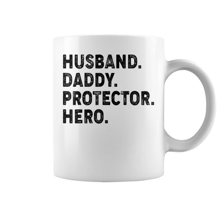 Husband Daddy Protector Hero Fathers Day Dad Funny Father Coffee Mug