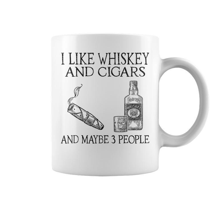 I Like Whiskey And Cigars And Maybe 3 People Vintage Old Man  Coffee Mug