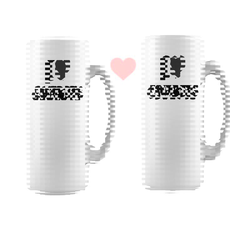 I Love Hot Cowboys I Heart Cowboys Funny Country Western  Coffee Mug