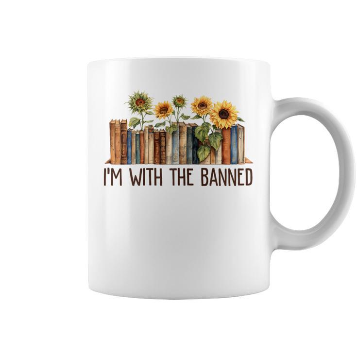 I'm With The Banned Books Read Lovers Sunflower For Coffee Mug