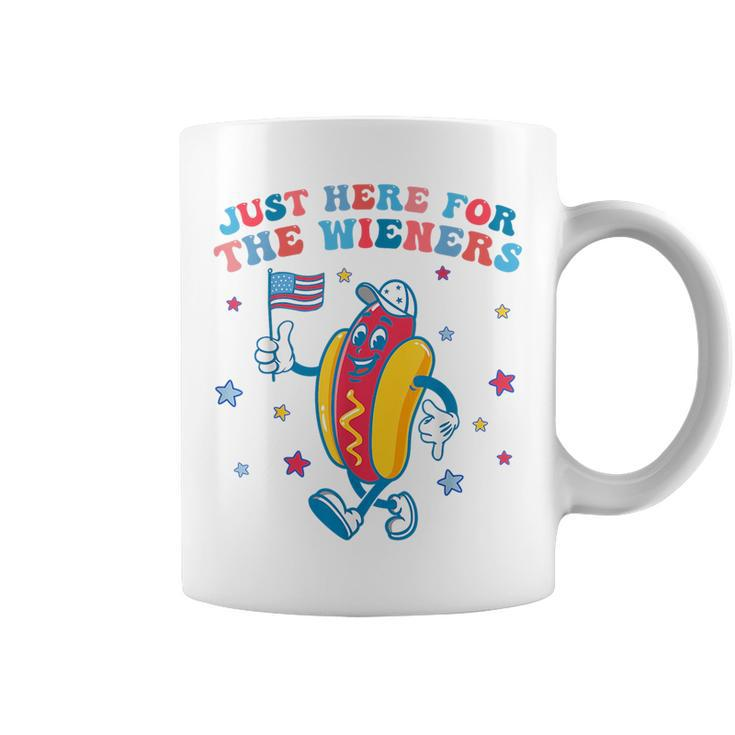 Im Just Here For The Wieners Funny 4Th Of July Boys Girls  Coffee Mug