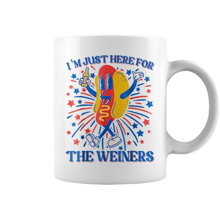 Im Just Here For The Wieners Funny 4Th Of July Wieners  Coffee Mug