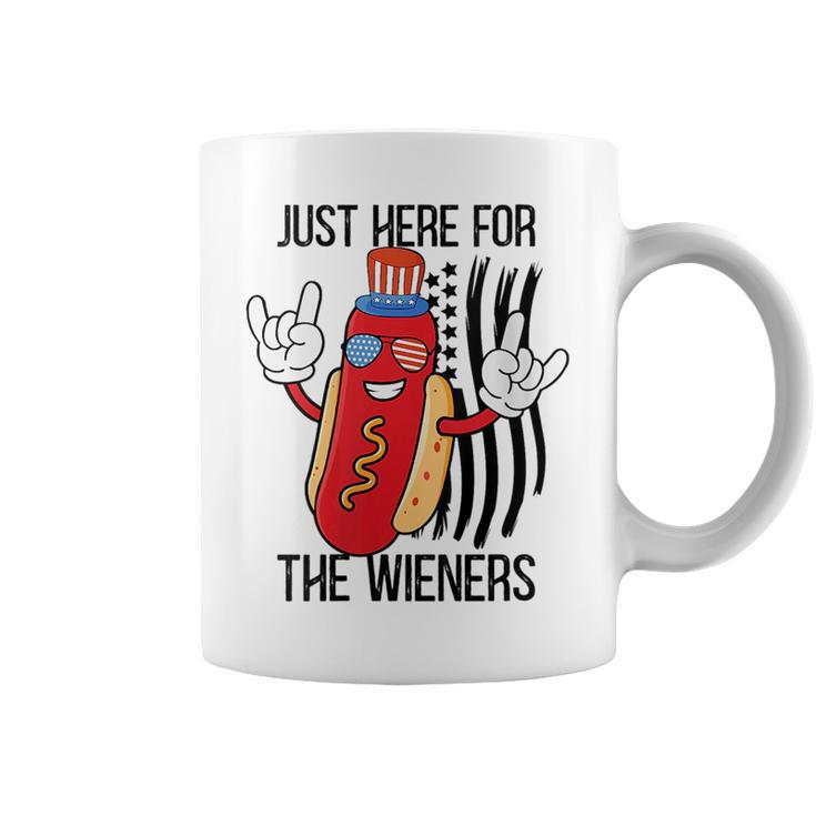 Im Just Here For The Wieners Hot Dog Cartoon 4Th Of July Gift For Womens Coffee Mug