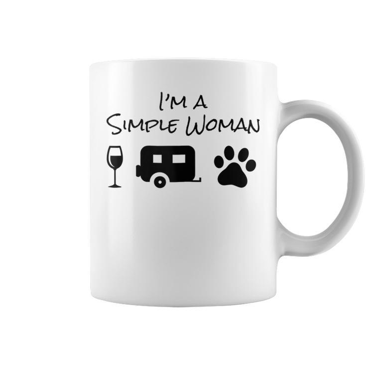 I'm A Simple Woman Wine Camping Dog Paw Cute Coffee Mug