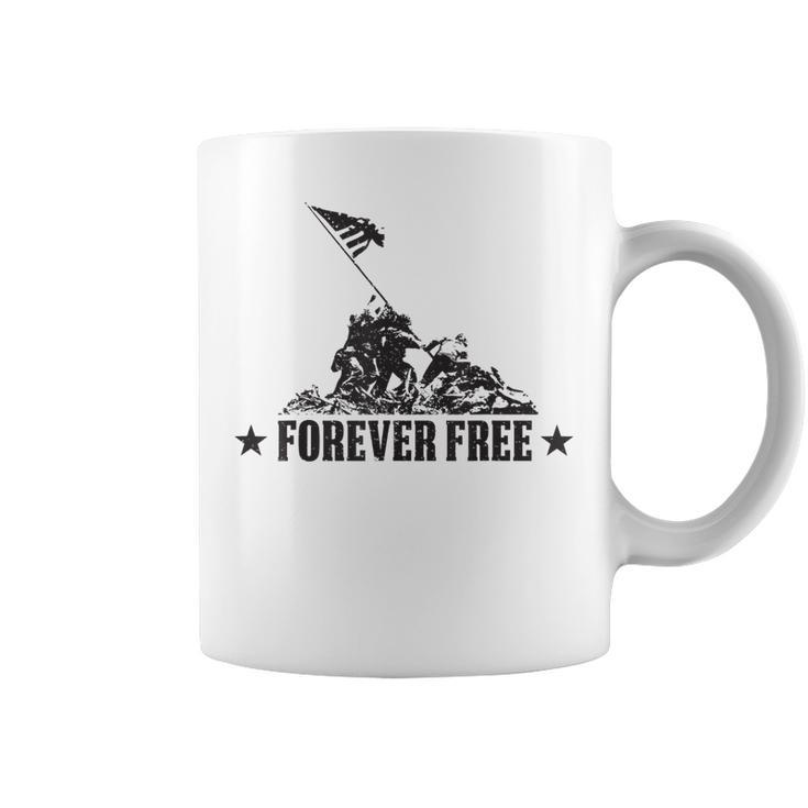 Independence Day  Free Forever Iwo Jima Wwii Soldiers Coffee Mug