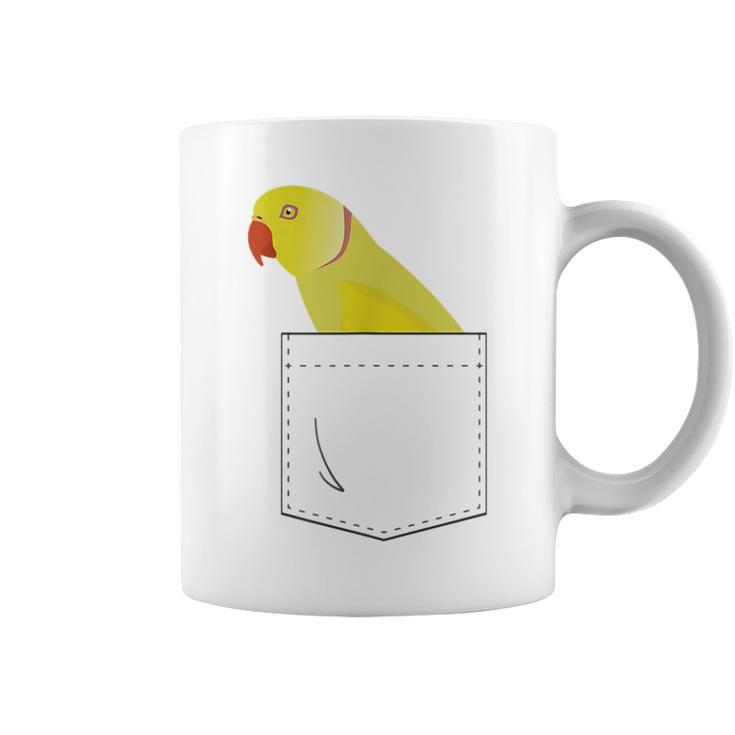 Indian Ringneck Parakeet Parrot Fake Pocket Coffee Mug
