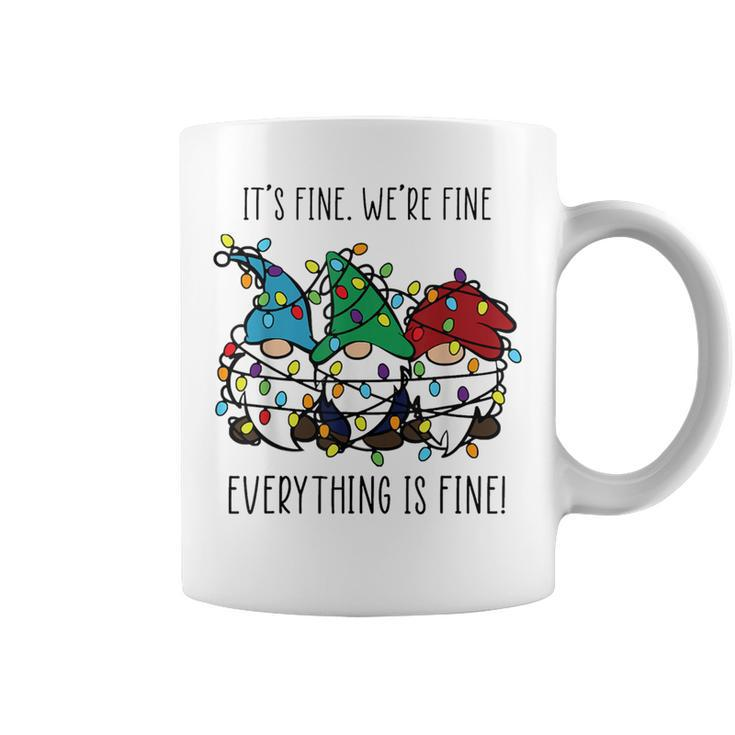 It's Fine We're Fine Everything Is Fine Gnome Teacher Xmas Coffee Mug