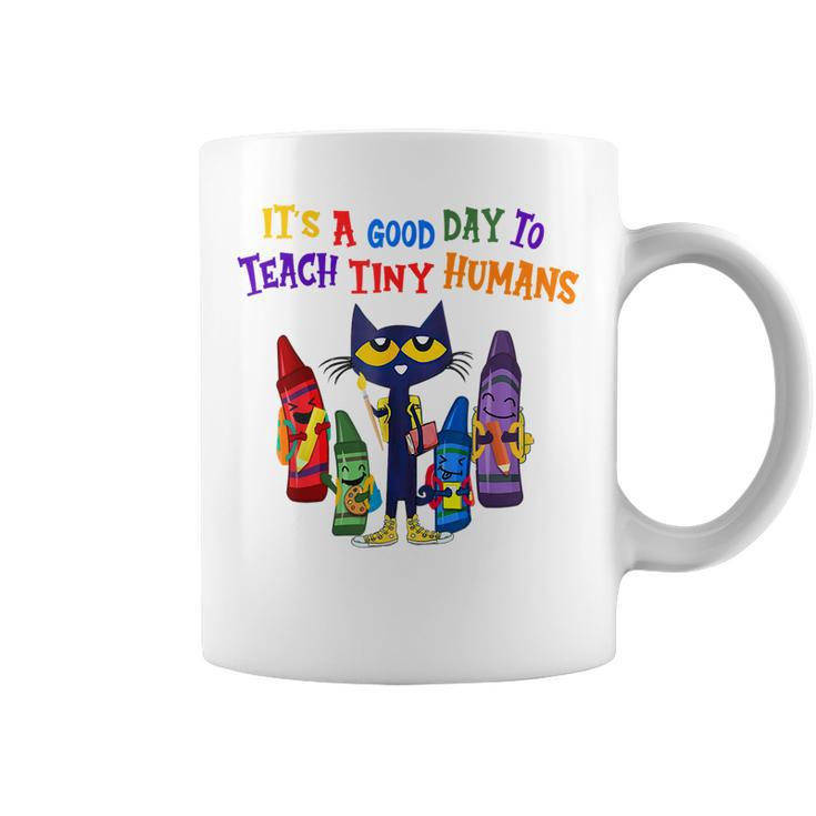 Its A Good Day To Teach Tiny Humans Pre K Teacher Funny Cat  Coffee Mug