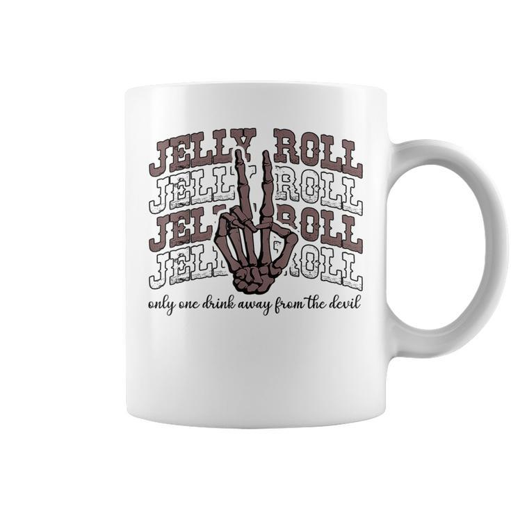 Jelly Roll Only One Drink Away From The Devil Country Music Coffee Mug