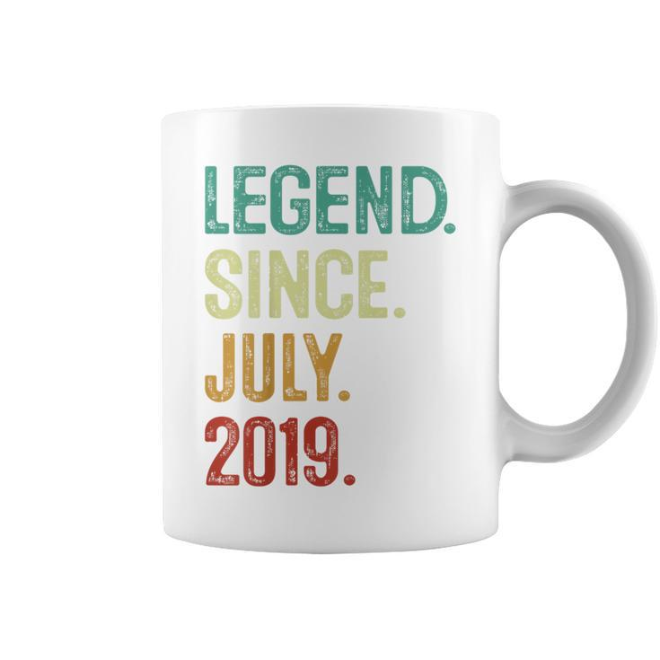 Kids 4 Years Old Legend Since July 2019 4Th Birthday Coffee Mug