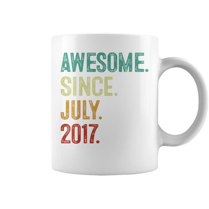 Kids 6 Year Old Awesome Since July 2017 6Th Birthday Coffee Mug