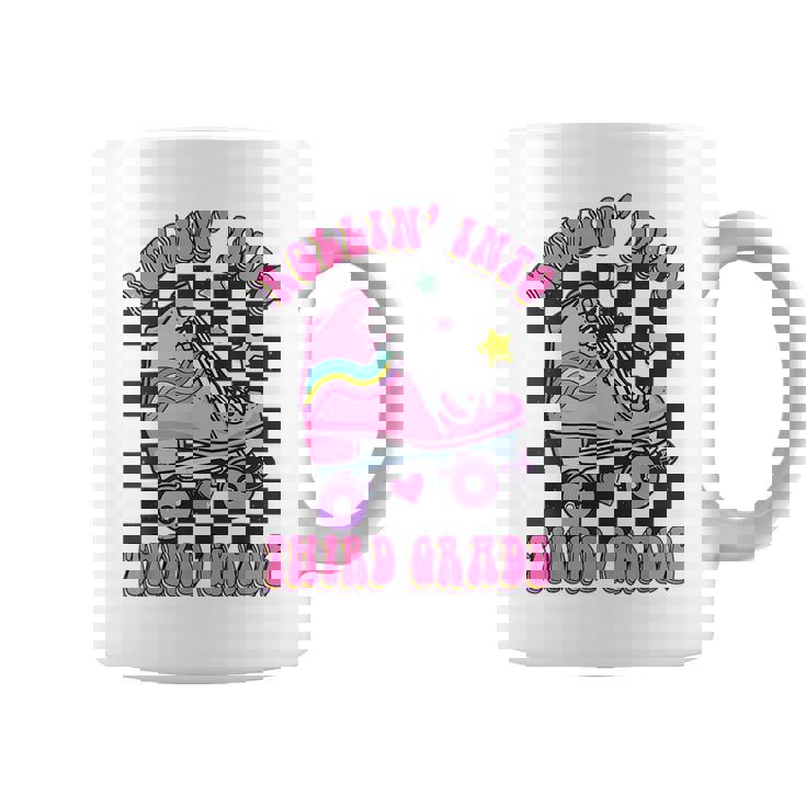 Kids Back To School Skating Rollin Into Third 3Rd Grade 3Rd Grade Funny Gifts Coffee Mug