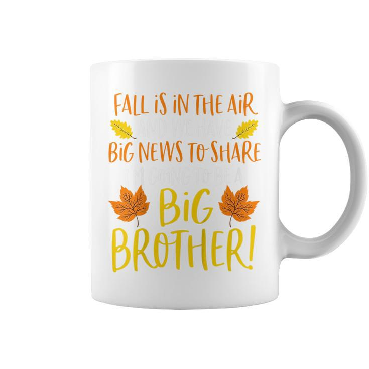 Kids Big Brother Fall Pregnancy Announcement  Autumn Baby 2 Coffee Mug