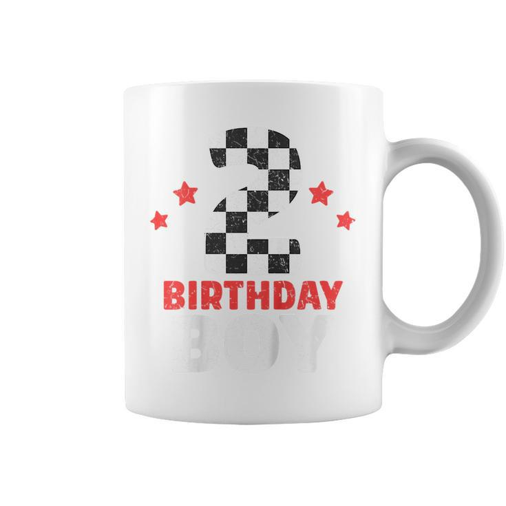 Kids Birthday Boy 2 Two Racing Flag 2Nd Birthday Race Car Toddler Coffee Mug