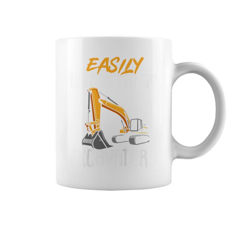 Kids Construction Vehicle Boys Easily Distracted By Excavators  Coffee Mug