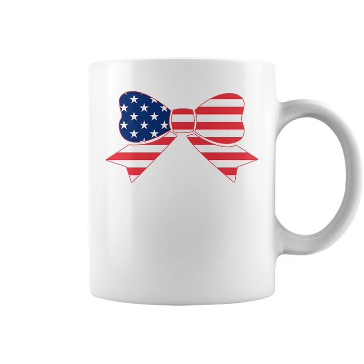 Kids Flag Bow Girls 4Th Of July Toddler Stars And Stripes Baby   Coffee Mug