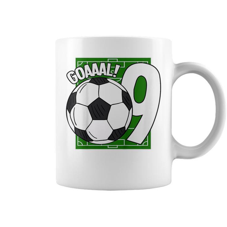 Kids Goaaal 9Th Birthday 9 Year Old Soccer Player  Coffee Mug