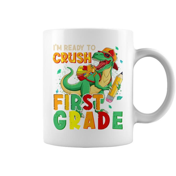 Kids Im Ready To Crush First Grade Back To School Dinosaur  Coffee Mug