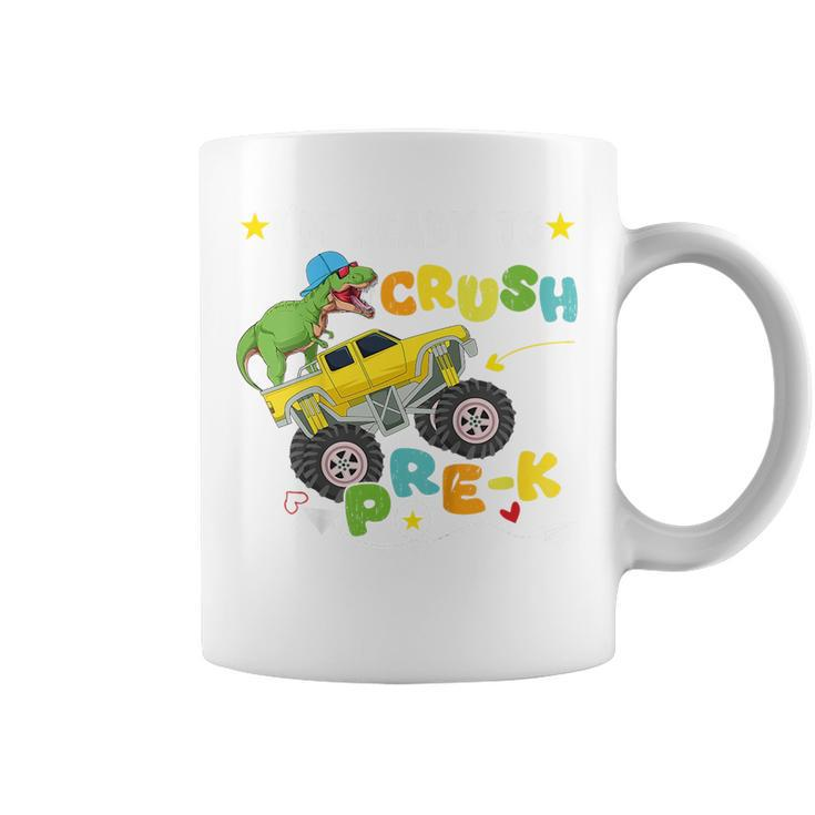 Kids Im Ready To Crush Prek T Rex Dinosaur Truck Back To School Dinosaur Funny Gifts Coffee Mug