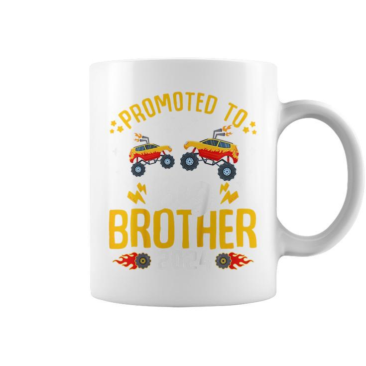 Kids Promoted To Big Brother 2024 Monster Truck Boys Toddlers Funny Gifts For Brothers Coffee Mug