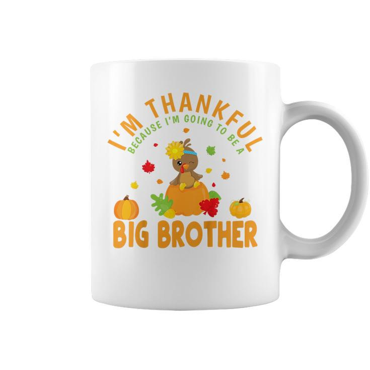 Kids Thanksgiving Baby Announcement Big Brother  Coffee Mug