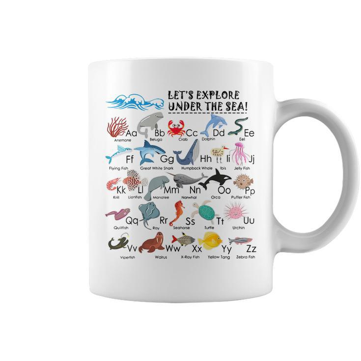 Kids Under The Sea Ocean Animals Name Learn Abcs Alphabet  Coffee Mug