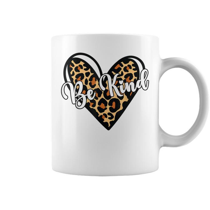 Be Kind Unity Day Orange Anti Bullying Leopard Heart Coffee Mug