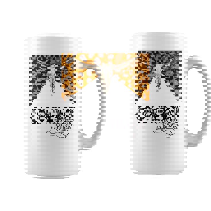 Leopard Rodeo Cowboy Western Bull Skull Killer Cowhide Rodeo Funny Gifts Coffee Mug