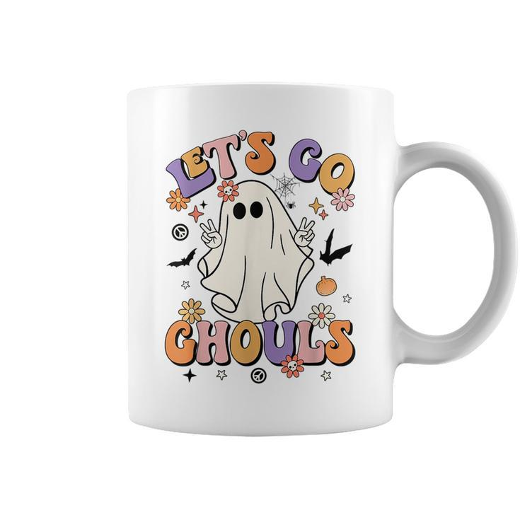 Lets Go Ghouls Retro Halloween Party Funny Ghost Pumpkin Pumpkin Funny Gifts Coffee Mug