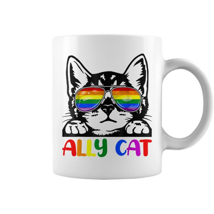 Lgbt Gay Ally Cat Be Kind Rainbow Pride Flag Men Women Gift  Coffee Mug