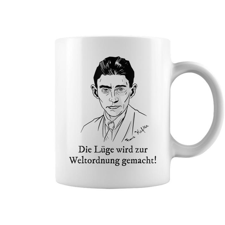 Lie Is Made To The World Order Kafka Quote Fake News Coffee Mug