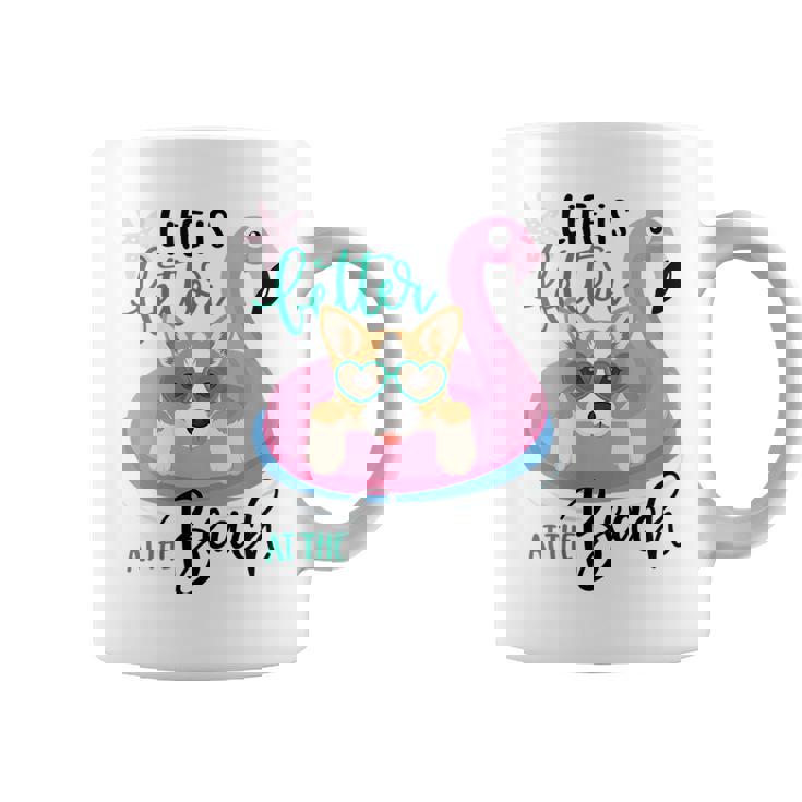 Life Is Better At The Beach Summer Vacation Corgi Coffee Mug