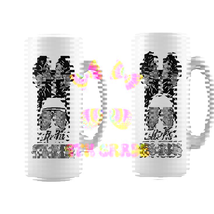 Little Miss Fourth 4Th Grade Girl Messy Bun Back To School Coffee Mug