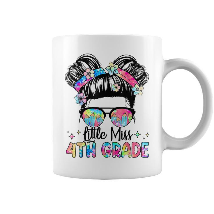 Little Miss Fourth Grade Back To School Cute Messy Bun Girls Coffee Mug