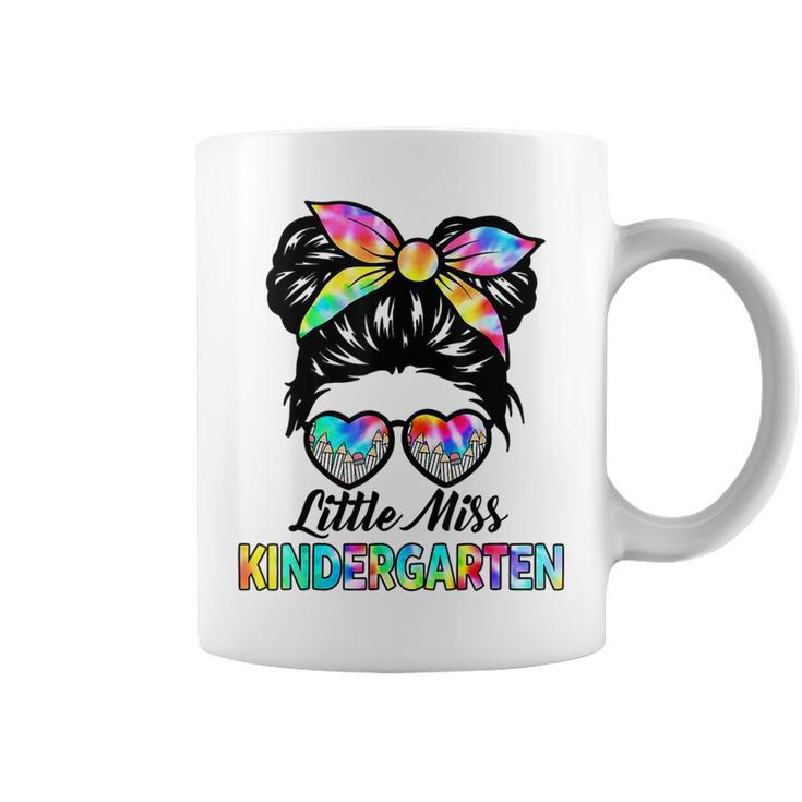 Little Miss Kindergarten Girls Messy Bun Back To School Coffee Mug