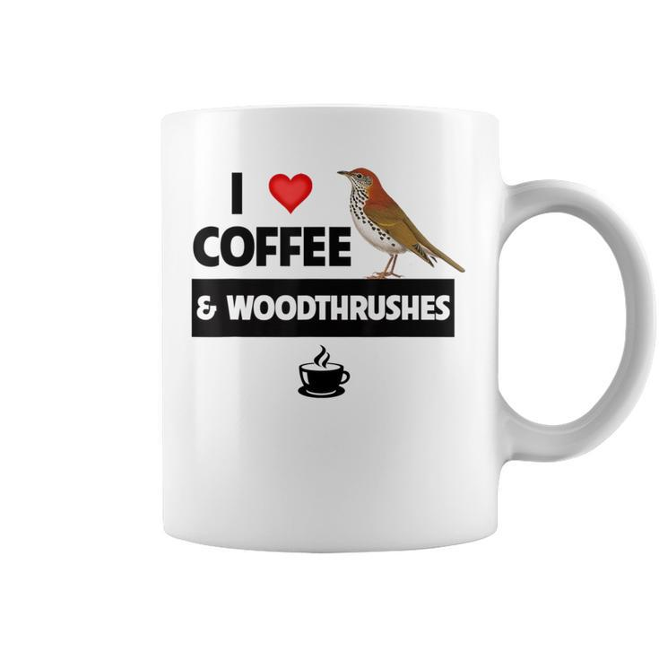 I Love Coffee And Wood Thrushes Washington DC State Bird Coffee Mug