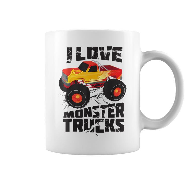 I Love Monster Trucks Cute Bigfoot Trucks Coffee Mug