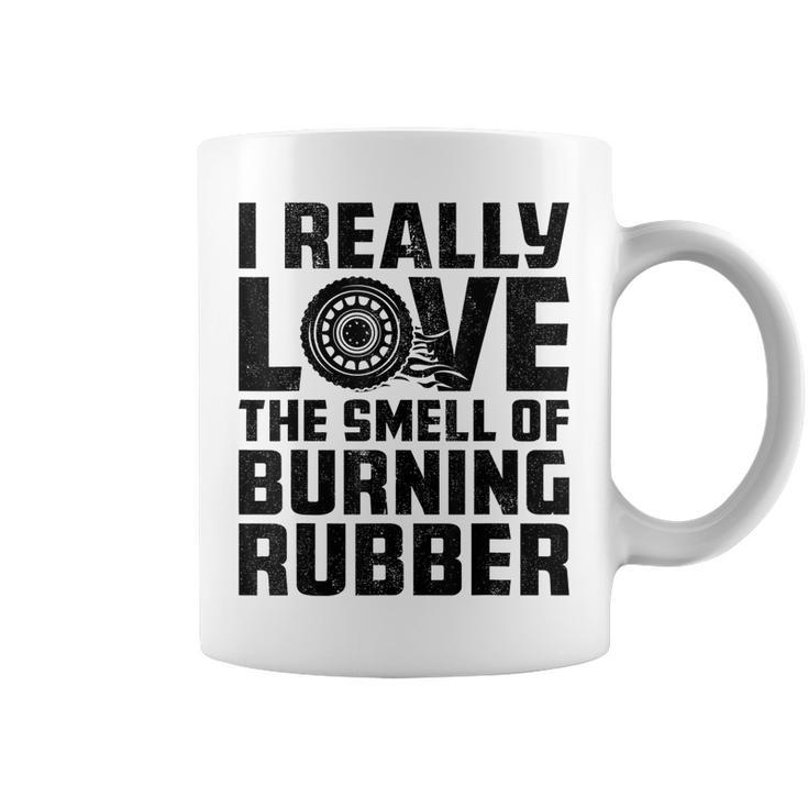 Love The Smell Of Burning Rubber Tire Burnout Car Enthusiast Coffee Mug