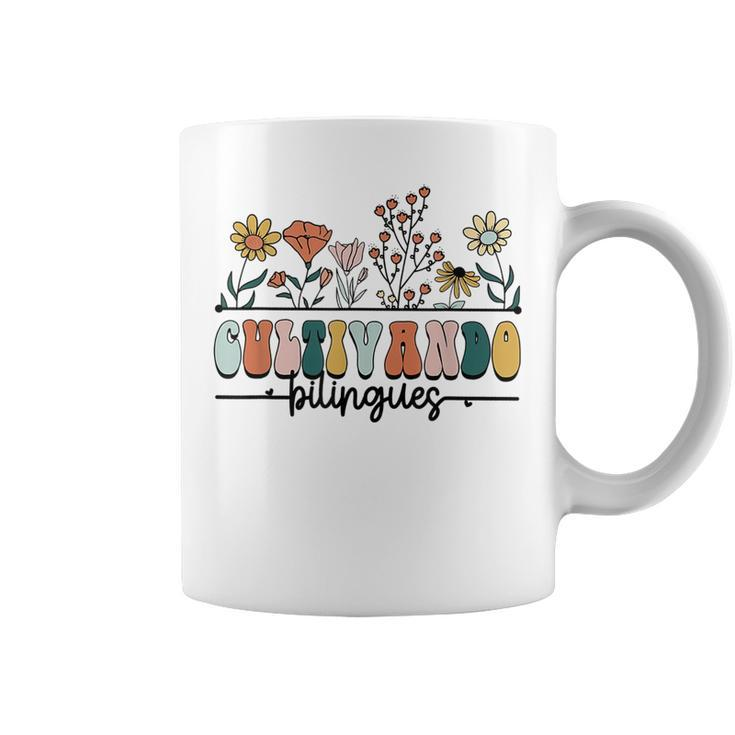 Maestra Wild Flowers Cultivando Bilingues Spanish Teacher  Coffee Mug