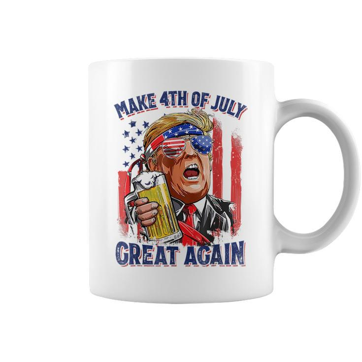 Make 4Th Of July Great Again Funny Trump Men Drinking Beer Drinking Funny Designs Funny Gifts Coffee Mug