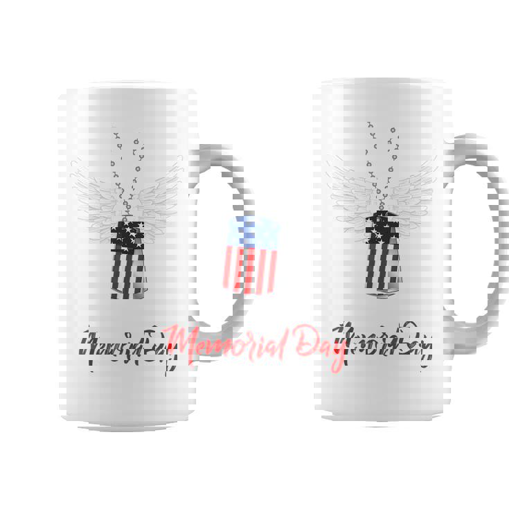 Memorial Day Proud Remembrance Day Dog Tags Chain Servicemen  Coffee Mug