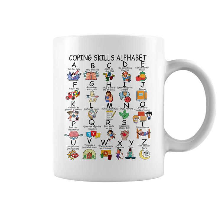 Mental Health Coping Skills Alphabet School Teacher Kids  Gifts For Teacher Funny Gifts Coffee Mug