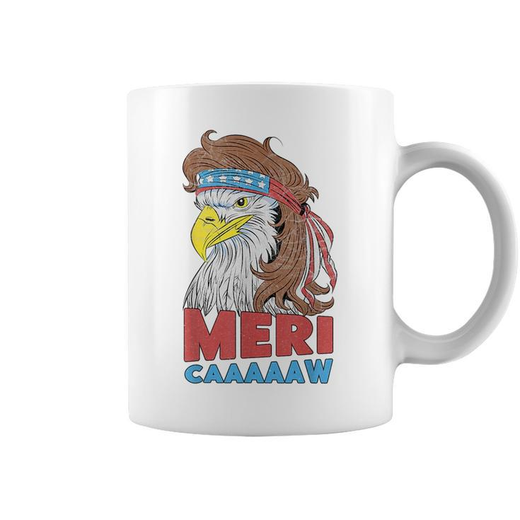Meri-Caaaaaw - Eagle Mullet 4Th Of July Usa American Flag  Mullet Funny Gifts Coffee Mug