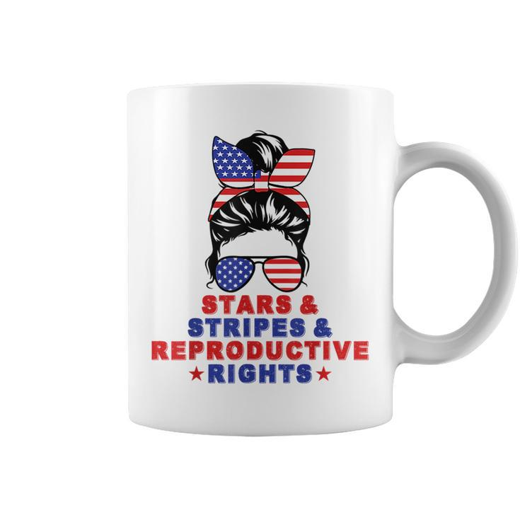 Messy Bun Stars Stripes & Reproductive Rights 4Th Of July Coffee Mug