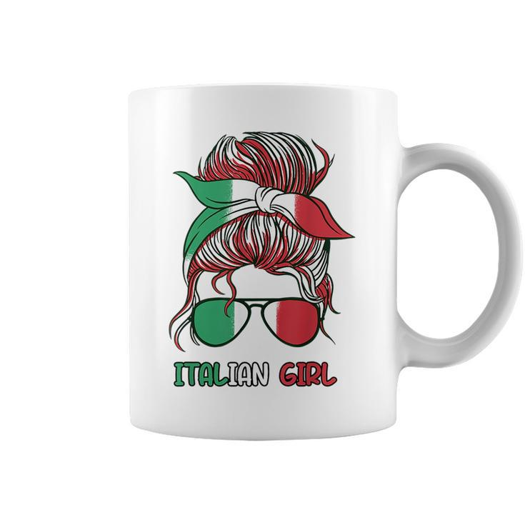 Messy Buns Italian Girl Italy Girl Italia Woman Flag  Coffee Mug